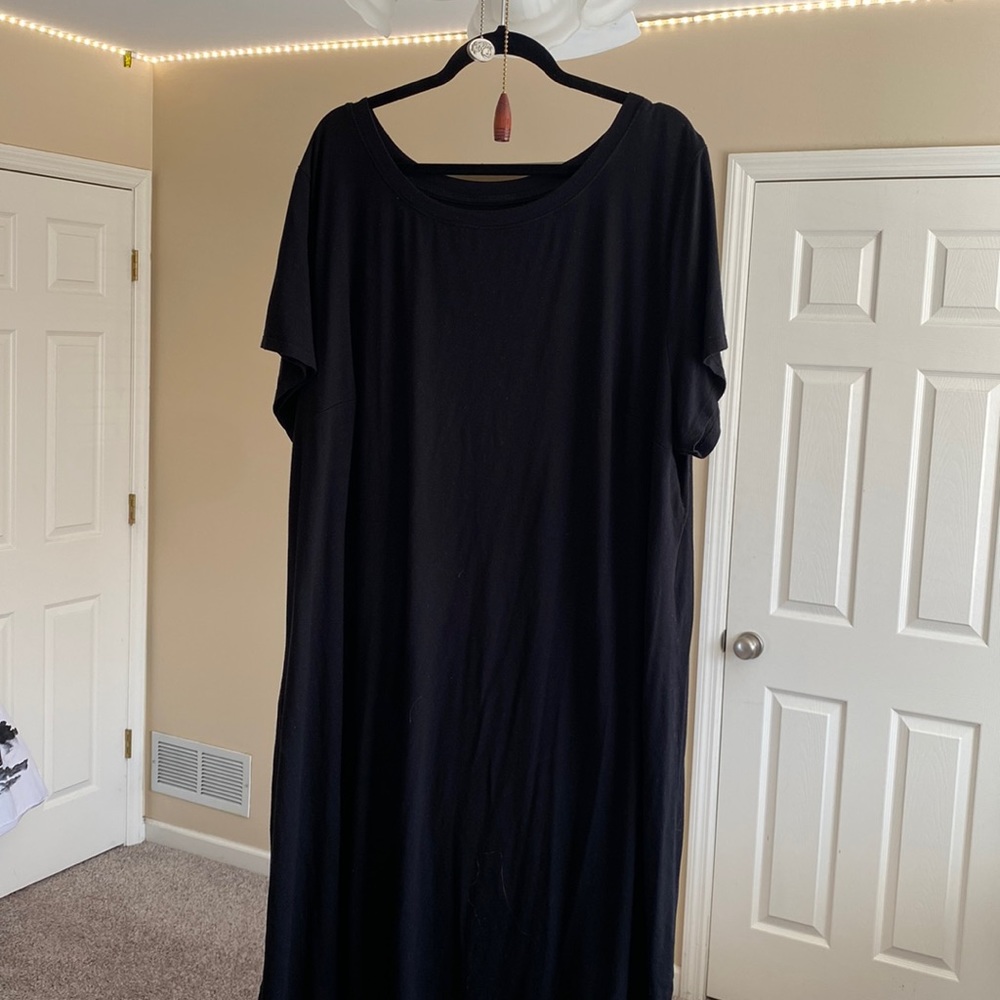 Black Ava&Viv Midi Short Sleeve Dress